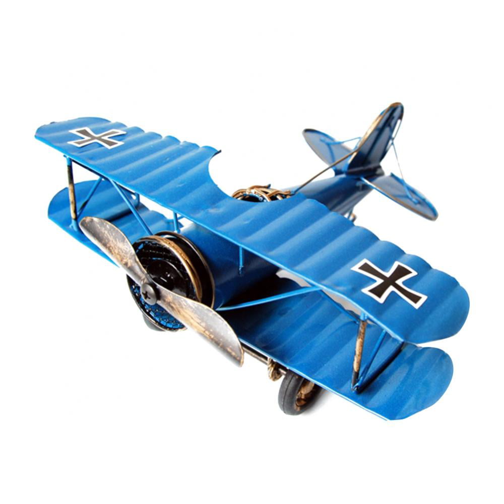 Mini Vintage Metal Plane Model Aircraft Glider Biplane Airplane Model Kids‘ Toy 