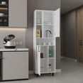 thumbnail image 2 of Depot E-Shop Corfu Pantry Cabinet, 2 Doors, 4 Legs, 9 Shelves, White, 2 of 7