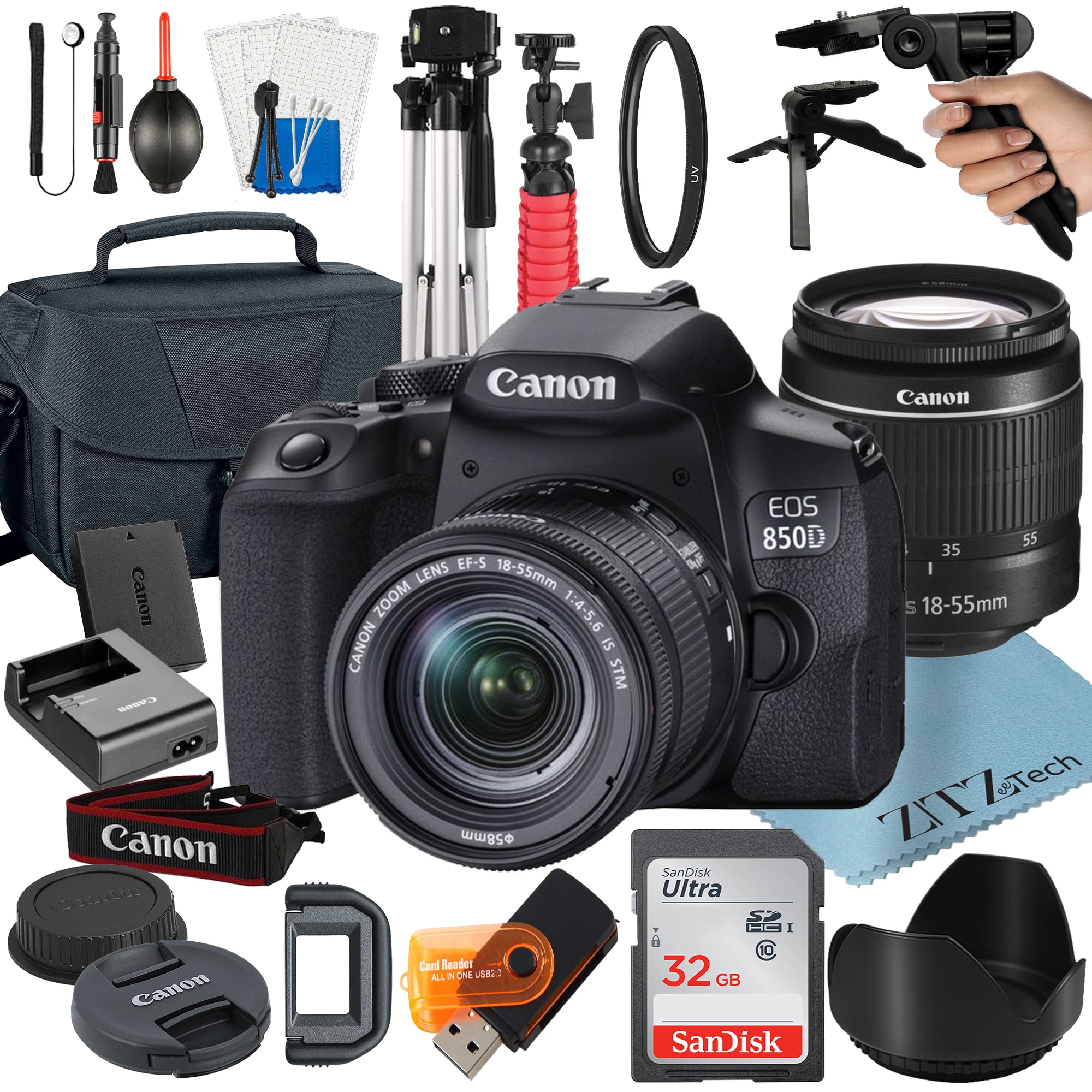 Canon EOS 850D / Rebel T8i DSLR Camera Bundle with 1855mm Zoom Lens