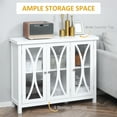 thumbnail image 4 of HOMCOM Sideboard, Buffet Cabinet with Storage, Adjustable Shelves, Credenza with 3 Glass Doors for Living Room, Study, White, 4 of 8