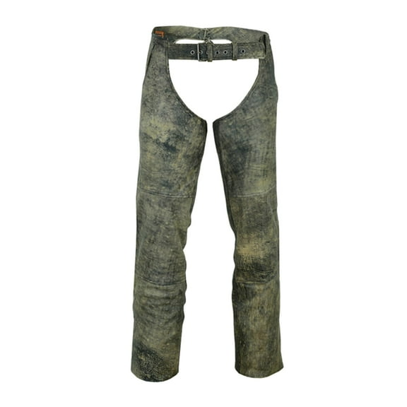 Daniel Smart Motorcycle Leather Chaps – All Season Unisex Biker Pant with Customizable fit and Carry Pockets
