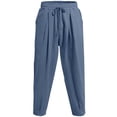thumbnail image 4 of TANBOM Men's Loose Fit Cotton Casual Drawstring Pants, Navy Blue, 1-Pack, L, 4 of 8
