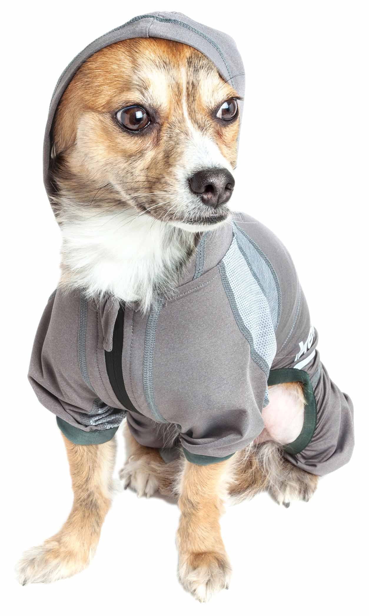 Dog Helios ® 'Namastail' Lightweight 4-Way Stretch Breathable Full Bodied Performance Yoga Dog Hoodie Tracksuit