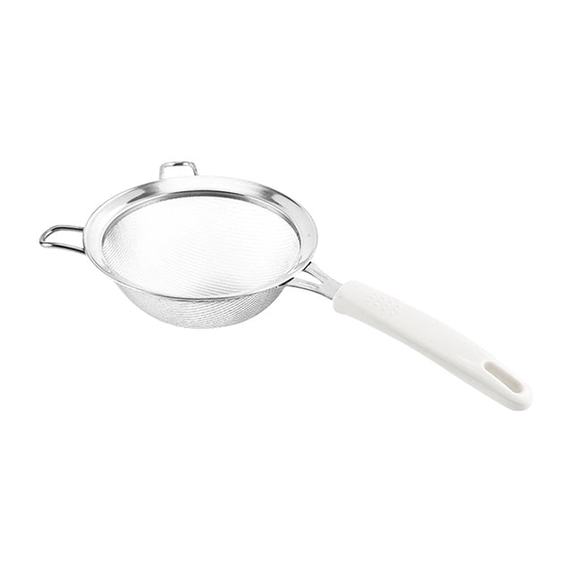 Stainless Steel Flour Sieve Handheld Double Layer Mesh Filter, Fine Strainer for Baking and Cooking, Easy Clean Non-Slip Handle Kitchen Tool