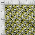 thumbnail image 1 of oneOone Cotton Cambric Lime Green Fabric Floral & Skull Sewing Material Print Fabric By The Yard 42 Inch Wide, 1 of 4