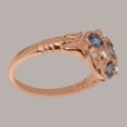 thumbnail image 4 of LBG British Made 10k Rose Gold Ring with Natural Tanzanite & Diamond Womens Statement Ring - 33 size options - Size 7.25, 4 of 7