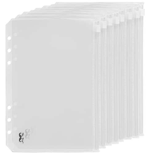 Mr. Pen A5 Binder Pockets, 6 Holes, 8 pcs, Plastic Envelopes with
