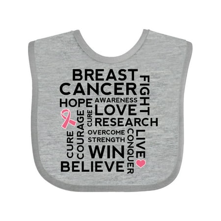 

Inktastic Breast Cancer Awareness Month Saying Gift Baby Boy or Baby Girl Bib