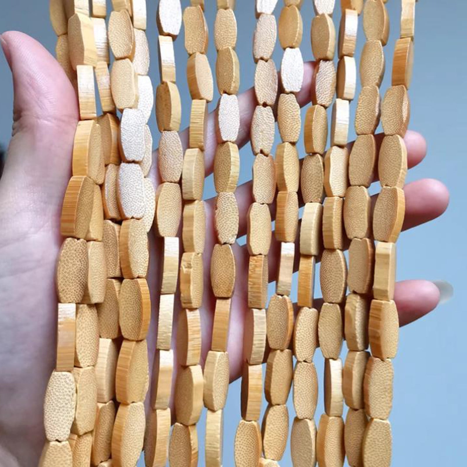 Bamboo beaded curtain door curtain, beaded curtain room divider, door curtain beads hanging panel for bedroom living room closet
