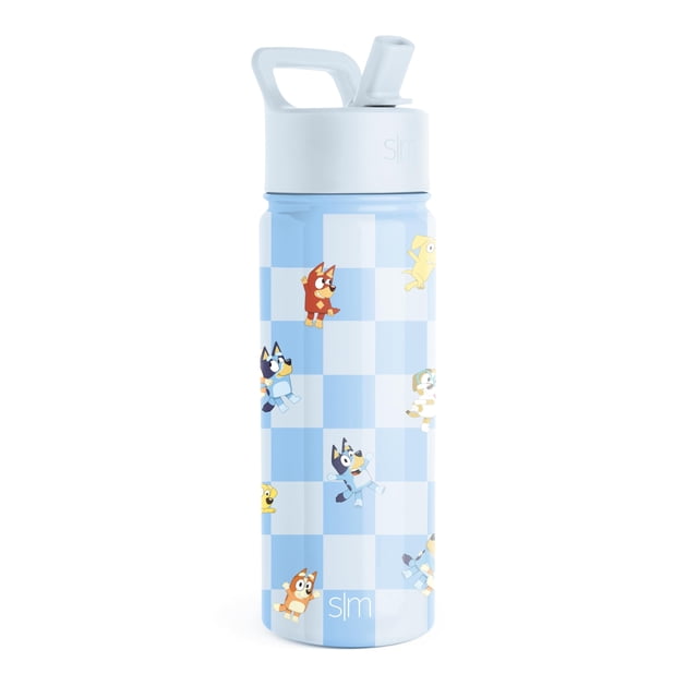 Botella de agua Simple Modern Bluey Kids Straw de 500 ml con aislamiento