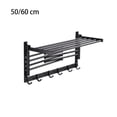 thumbnail image 2 of Bearachild Toallero montado en la pared, barra plegable para baño, cocina, colgante, toallas de ducha, albornoz, colgador de almacenamiento, gancho de Juegos de accesorios de baño 50cm Bearachild HA071072-02, 2 of 6