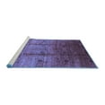 thumbnail image 2 of Ahgly Company Machine Washable Indoor Square Oriental Blue Industrial Area Rugs, 5' Square, 2 of 4