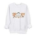 thumbnail image 2 of Ounisa Halloween Thanksgiving Crewneck Sweatshirts for Women Spooky Bat Ghost Pumpkin Printed Sweatshirt Oversized Crewneck Long Sleeve Pullover, 2 of 3