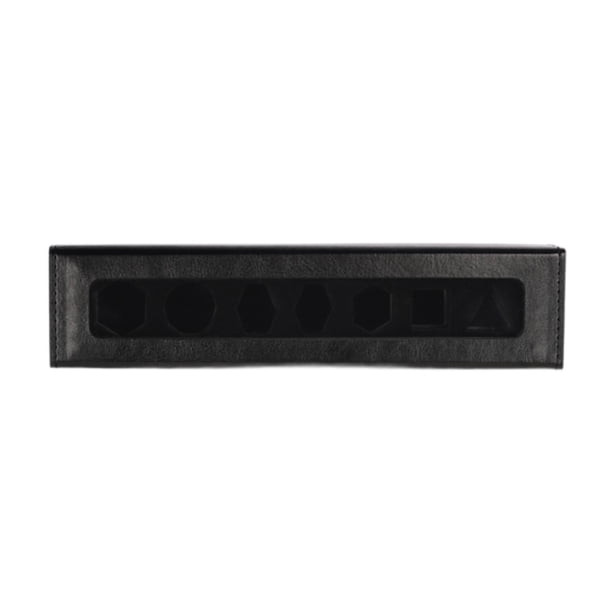 Caja de almacenamiento de dados de cuero sintético, accesorio para juegos de dados para niños y adultos. Negro