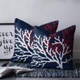 thumbnail image 2 of 20x20 Pillow Covers Set of 2, Red White Coral Throw Pillow Covers Decorative Couch Cushion Case, Summer Ocean Nautical Coastal Navy Blue Microfiber Square Pillowcases for Bedroom Car Living Room, 2 of 7
