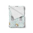 thumbnail image 2 of Cartoon Soft Flannel Fleece Throw Blanket, Kittens with Bandana on Pastel Toned Fishes and Waves Background, Cozy Plush for Indoor and Outdoor Use, 70" x 90", Pale Green Yellow, by Ambesonne, 2 of 5