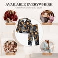 thumbnail image 6 of Xecao Fiery Skull Trio Print Women Pajamas Set Soft Sleepwear Pjs long Sleeve Button Down Nightwear with Long Pants, 6 of 6