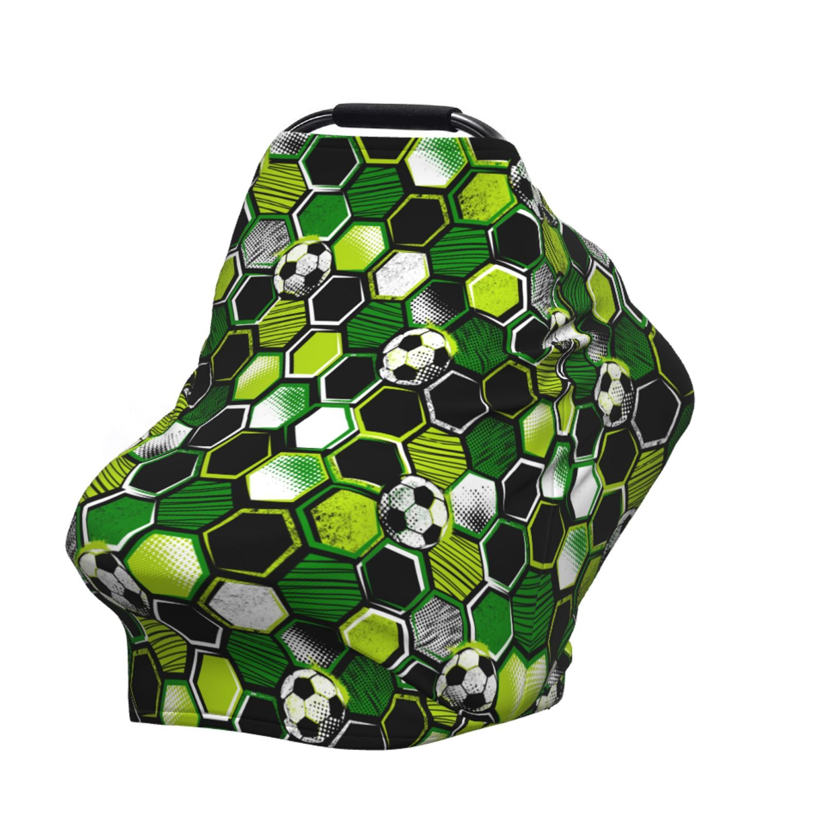 Fotbe Soccer1 Pattern Car Seat Covers for Babies, Nursing Breastfeeding Cover Infant Carseat Canopy, Soft Stretchy Carrier Cover