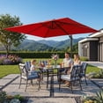 thumbnail image 7 of FOROUTIA 10x13ft Red Cantilever Patio Umbrella, 360° Rotation Offset Umbrella with 4-Level Tilt, Double Top UV50+ Waterproof Outdoor Umbrella for Pool, Backyard, Garden, Deck, 7 of 7