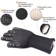 thumbnail image 3 of Guantes para barbacoa, guantes cálidos, guantes de invierno, guantes de jardinería, guantes para exteriores, guantes de algodón para altas temperaturas, retardantes de llama y escaldaduras, negros JM, 3 of 5