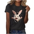 thumbnail image 5 of Inverlee Womens Easter Tshirts Funny Rabbits Eggs Graphic Tees Loose Fit Short Sleeve T Shirts Blouses Going Out Crewneck Festival Styles Tops, 5 of 6