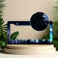 thumbnail image 2 of 1 Pcs Night Sky with Stars and Moon over Forest License Plate Frame,License Plate Cover for Car Decorative Parts,Aluminum License Plate Bracket Holder Rust-Proof for US Standard Car, 2 of 8