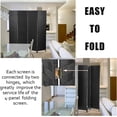 thumbnail image 3 of XF XINFENG Room Divider, 4 Panel Folding Privacy Screen 6ft Tall Wall Divider Wood Screens Dorm Partitions Freestanding Temporary Wall Room Furniture Separators-Black, 3 of 7
