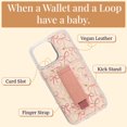thumbnail image 2 of Walli Cases for iPhone 15 Pro Case Aesthetic Wallet Phone Case Card Holder, Securely Holds up to 2 Cards - Cute, Trendy Phone Cover for Women, fits iPhone 15 Pro, with Kickstand & Finger Strap, 2 of 7