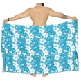 thumbnail image 3 of HAPPY BAY Men's Pareo Swim Trunk Surfing Sarong Long Beach Wrap One Size Teal Blue-R819 Summer Vacation Party, 3 of 3