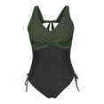 thumbnail image 5 of asddcavvf Bikini Ensembles pour Femmes Maillot de Bain Rétro Plissé avec Coussin de Poitrine, 5 of 5