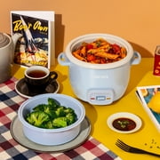 AROMA® 4-Cup Cooked, 2-Cup Uncooked Rice Cooker & Food Steamer with Bonded Granite® Nonstick Ceramic & Pop-Up Steam Tray - Blue