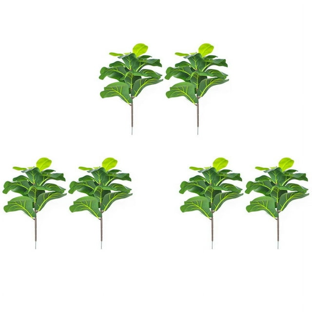 6 Piezas de Hoja de Violín Artificial Higuera de 19,6 Pulgadas Plantas de Imitación Ficus Arbusto Verde para la Decoración del Patio de la Boda Al Aire Libre