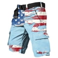 thumbnail image 6 of Patriotic Cargo Shorts for Men Rayon Blend Casual Wild Outdoor Work Relaxed Fit Hiking Shorts with Multi-Pocket Multicolor-C, 6 of 7
