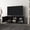 Black, variant on Xukmct Wood TV Cabinet for TVs up to 52", Entertainment Center with 1 Doors and 4 Open Shelf, TV Stand for Living Room, White