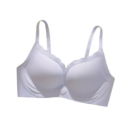 Wireless Push Up Bras Women Bras Comfortable Breathable Solid No Underwire Backless BrasUnderwear V-Neck Pullover Bra Feature Hook and Eye Closure Strapless Bra Style Y-527   Blue XXL