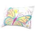 thumbnail image 2 of Typography with Butterfly Velvet Oblong Lumbar Plush Throw Pillow Cover/Shams Cushion Case - 20x26in - Decorative Invisible Zipper Design for Couch Sofa Pillowcase Only, 2 of 7
