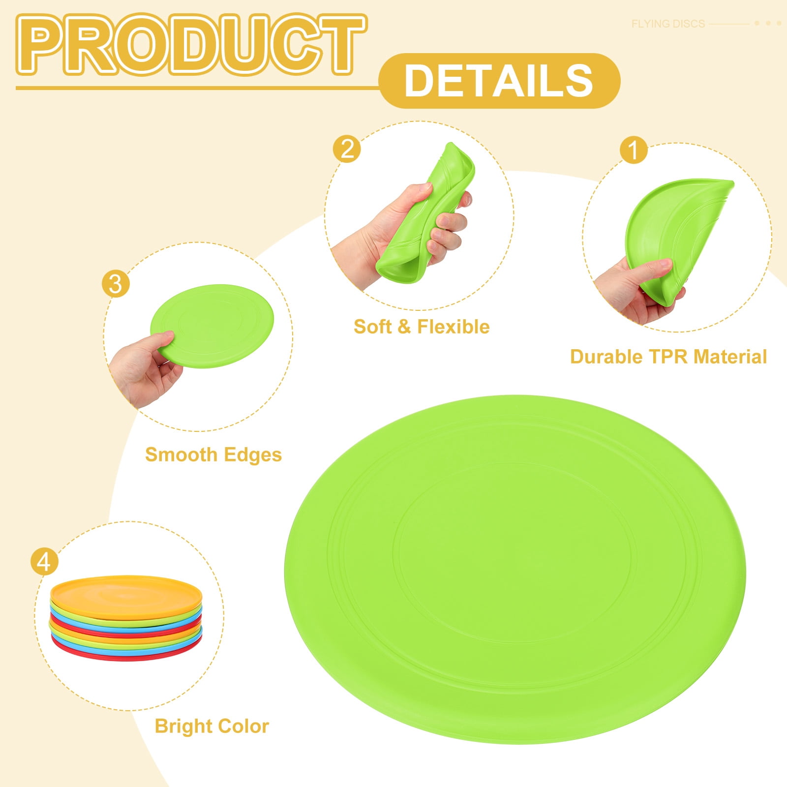 Uxcell Flying Disc, Soft Silicone Colorful Flying Disk Flyer for Outdoor Sports Training Playing Lawn Game Green