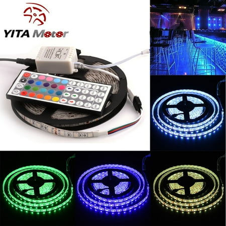 Waterproof Leg - LED Light Strip 5050 SMD 16.4ft 5M Waterproof 300LEDs RGB Flexible LED Rope Light Lamp Kit with 44 Key Remote Controller