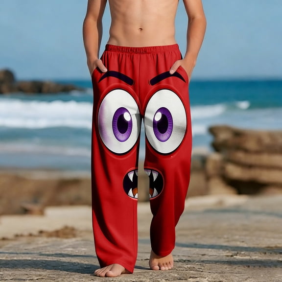 ATOGUTA Boys Lounge Pants Funny Graphic Sweatpants Athletic Sports Pants for Kids Size 4T-14, Red