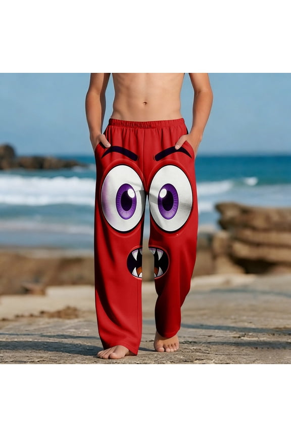 Boys Lounge Pants Funny Graphic Sweatpants Athletic Sports Pants for Kids Size 4T-14, Red