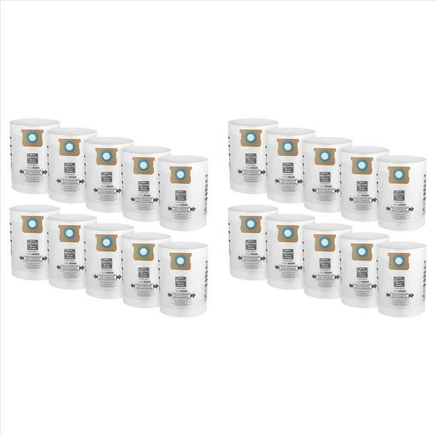 Paquete de 20 Bolsas de Filtro de ColeccióN VF2005 para 9066200 10-14 Galones Tipo F + Tipo I, Reemplace las Piezas 90662 y 90672