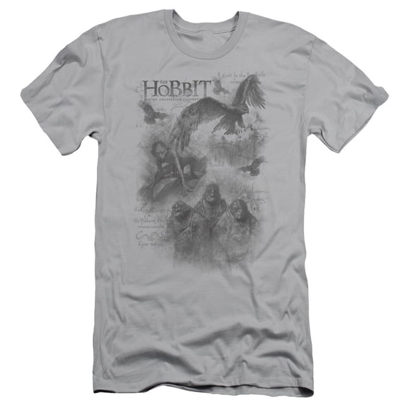 The Hobbit Sketche S/S Adult 30/1 T-Shirt Silver