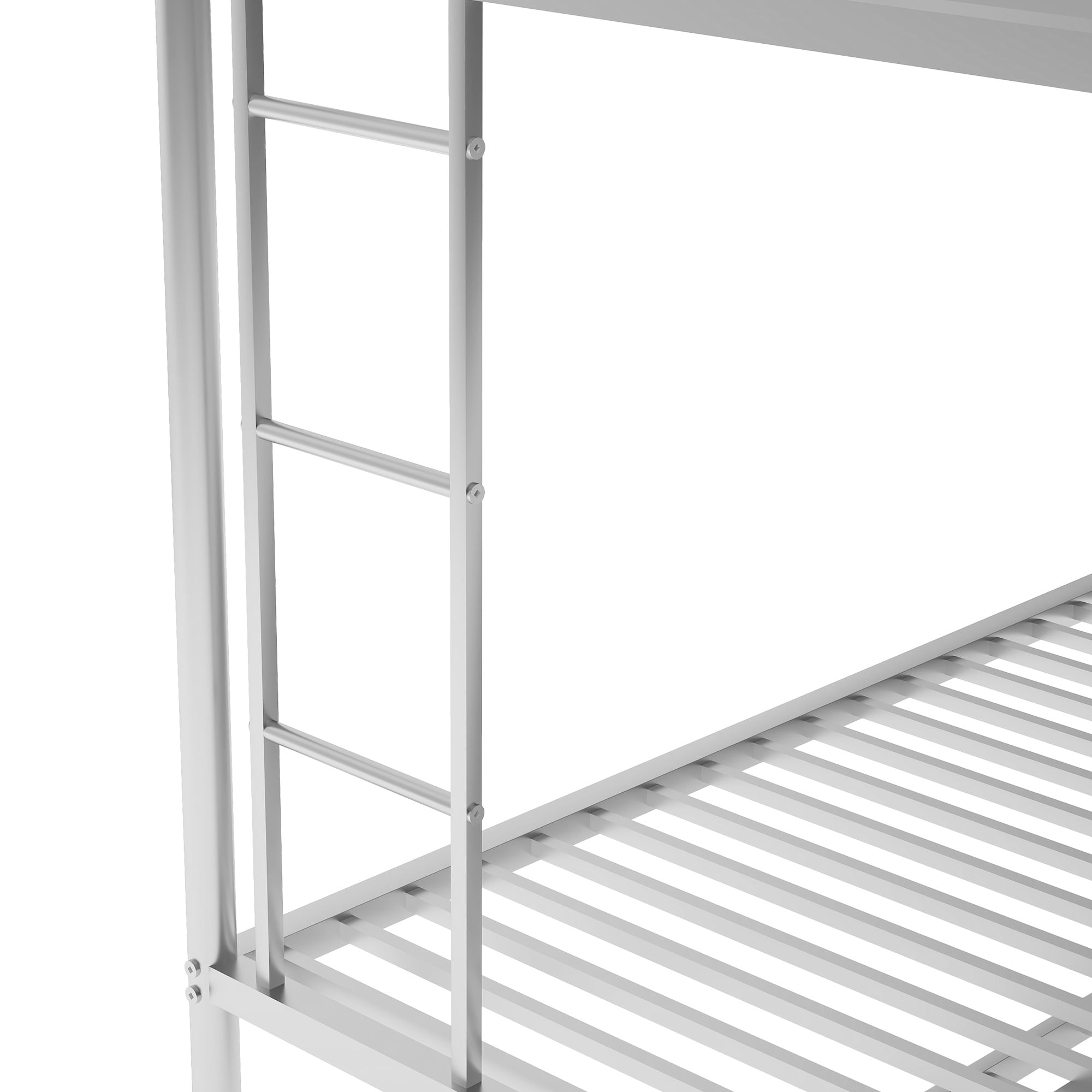 PORKISS Metal Twin Over Full Bunk Beds with Trundle Bed, Bunk Beds for Kids Teens Adults with Ladders, No Box Spring Needed, Silver
