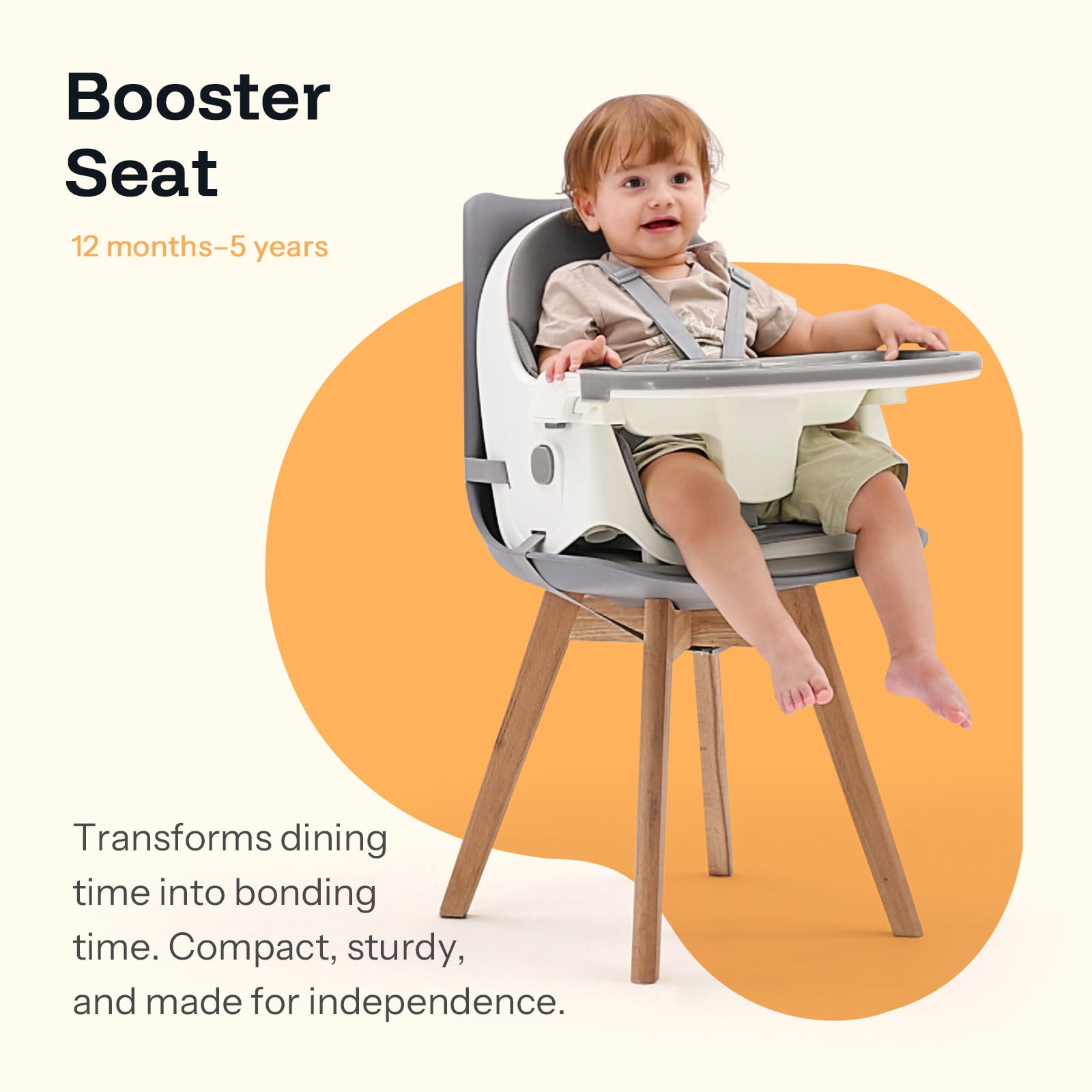 HARPPA 4-in-1 Convertible High Chair for Babies and Toddlers, Feeding Chair for Infant,Gray