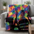 thumbnail image 2 of Eiffel Tower Blanket Soft Cozy Warm Throw Blanket for Couch, Plush Fuzzy Flannel Fleece Blankets for Sofa, Modern Colorful European Architectural Art Bed Blankets Lightweight Gifts for Women, 50"x60", 2 of 9