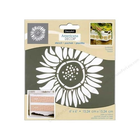 Americana Decor Stencil 6 X6 Sunflower Walmart Com
