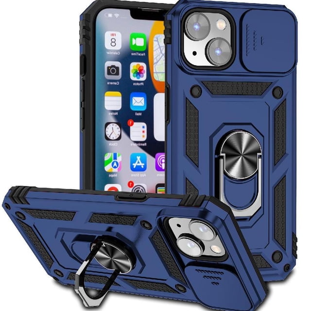 Estuche GANGXUN para iPhone 14, soporte giratorio 360°, estilo mecánico y magnético