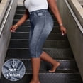 thumbnail image 5 of GUACER Womens Bermuda Denim Capris Casual High Waisted with Fake Pockets Stretchy Loose Cropped Jeans, 5 of 8