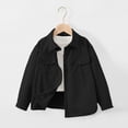thumbnail image 4 of Wilark Girls Fall Corduroy Shirt Jackets Lightweight Long Sleeve Collared Casual Trendy Loose Fit Kids Shackets with Pockets Black 6, 4 of 7