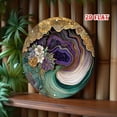 thumbnail image 6 of HELLOYOUNG Vintage Celestial Metal Wall Art Rustic Farmhouse Floral Design 2D Flat Round Aluminum Sign Frameless Wall Hanging Home Decor, 6 of 13